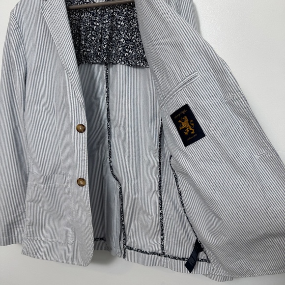 Men's NWOT Tommy Hilfiger Twill Sports Coat in White & Blue Stripe, Size M - Picture 4 of 14